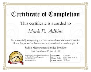 Radon Certificate